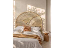 Vente-unique Headboard 140 Cm - Rattan - Natural - EFELA in Light Oak - Size: Double