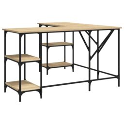Berkfield Home Desk Sonoma Oak 139x139x75 cm Engineered Wood in Brown - Size: 139 x 139 x 75 cm - thumbnail 2