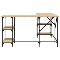 Berkfield Home Desk Sonoma Oak 139x139x75 cm Engineered Wood in Brown - Size: 139 x 139 x 75 cm - thumbnail 4