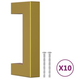 Berkfield Home Cabinet Handles 10 pcs Gold 64 mm Stainless Steel - thumbnail 2