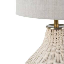 Libra Interiors Natural Rattan Lamp with Drum Shade Large - thumbnail 3