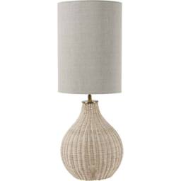 Libra Interiors Natural Rattan Lamp with Drum Shade Large - thumbnail 1
