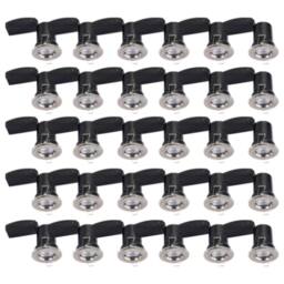 First Choice Lighting Set of 30 Fire Rated Downlights - Brushed Chrome Fixed GU10 Recessed in Silver - thumbnail 1