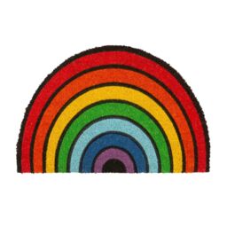 Nicola Spring Half Moon Coir Door Mat - 60 x 40cm - Rainbow - Size: 40 cm x 60 cm - thumbnail 1