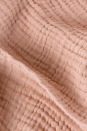 Yard Lark 100% Cotton Muslin Frayed Edge Throw in Light Pink - Size: 240 cm x 260 cm - thumbnail 4