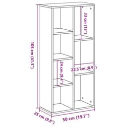 Berkfield Home Decorative Bookcase Concrete Grey 50x25x105 cm Engineered Wood - Size: 50 x 25 x 105 cm - thumbnail 9