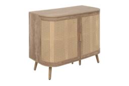 Birlea 2 Door Rattan Sideboard Curved Cupboard Sark Storage Cabinet in Beige - thumbnail 8