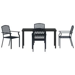 Berkfield Home 5 Piece Garden Dining Set Anthracite Steel - thumbnail 7