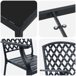 Berkfield Home 5 Piece Garden Dining Set Anthracite Steel - thumbnail 9