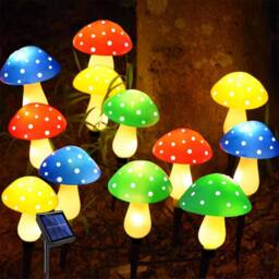 Obasyhig Style 2 Solar-powered garden mushroom lights in Blue - thumbnail 4