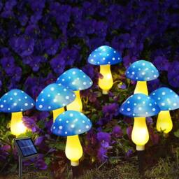 Obasyhig Style 2 Solar-powered garden mushroom lights in Blue - thumbnail 1
