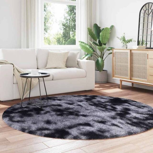 Berkfield Home Shaggy Rug High Pile NAVARRA Dark Grey 200x200 cm Polyester - Size: Medium - image 1
