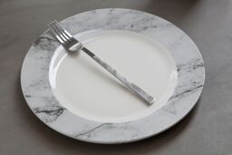 Orsina 16 Piece White & Grey Marble Effect Dinner Set, Porcelain Dinnerware Bowls & Side Plates, Glazed Crockery Set - thumbnail 2