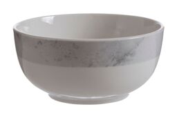 Orsina 16 Piece White & Grey Marble Effect Dinner Set, Porcelain Dinnerware Bowls & Side Plates, Glazed Crockery Set - thumbnail 4