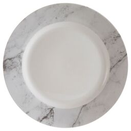 Orsina 16 Piece White & Grey Marble Effect Dinner Set, Porcelain Dinnerware Bowls & Side Plates, Glazed Crockery Set - thumbnail 5