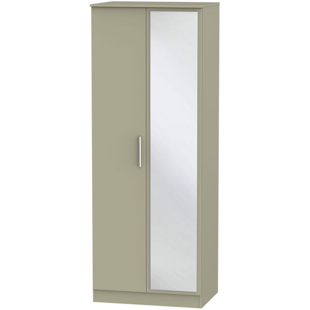 Ready Assembled 2 U Trent Tall 2 Door Mirrored Wardrobe (Ready Assembled) in Light Brown