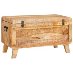 Berkfield Home Storage Box with Storage with Lock 70 x 35 x 40 cm Solid mango wood in Brown - thumbnail 3