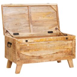 Berkfield Home Storage Box with Storage with Lock 70 x 35 x 40 cm Solid mango wood in Brown - thumbnail 4