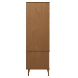 Berkfield Home Wardrobe MOLDE Brown 90x55x175 cm Solid Wood Pine - Size: 90 x 55 x 175 cm - thumbnail 6