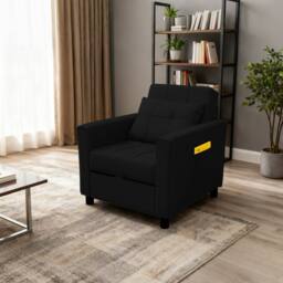 Alivio 3-in-1 Convertible Sofa Bed with Adjustable Backrest Pull-Out Sleeper in Black - thumbnail 8