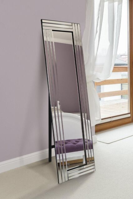 MirrorOutlet 'Oakley' All Glass Triple Edge Bevelled Full Length Cheval Mirror 150 x 40 CM in Clear - image 1