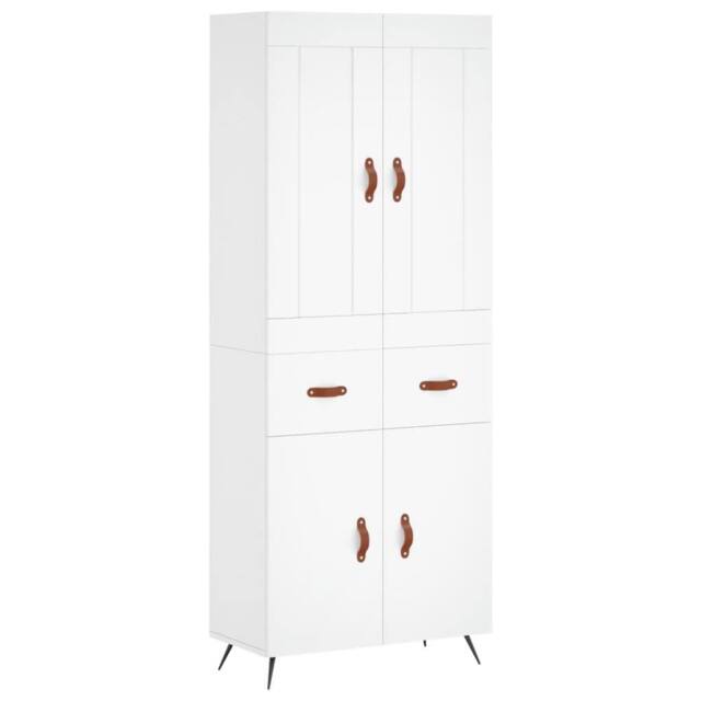 Berkfield Home Highboard White 69.5x34x180 cm Engineered Wood - image 1
