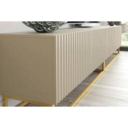 Creative Furniture Ripple Duo TV Unit 200cm - Cashmere Warm Beige Taupe Finish with Gold - thumbnail 5