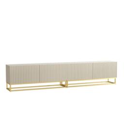 Creative Furniture Ripple Duo TV Unit 200cm - Cashmere Warm Beige Taupe Finish with Gold - thumbnail 7