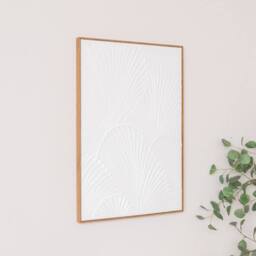 Melody Maison Extra Large White Ginkgo Textured Wall Art - 55cm X 80cm in Gold - Size: 55 cm X 80 cm - thumbnail 6