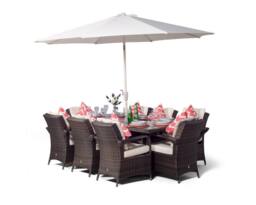 Thats Furniture Arizona Rectangular 8 Seater Rattan Patio Dining Set in Brown - thumbnail 3