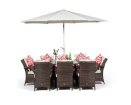 Thats Furniture Arizona Rectangular 8 Seater Rattan Patio Dining Set in Brown - thumbnail 2