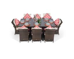 Thats Furniture Arizona Rectangular 8 Seater Rattan Patio Dining Set in Brown - thumbnail 4
