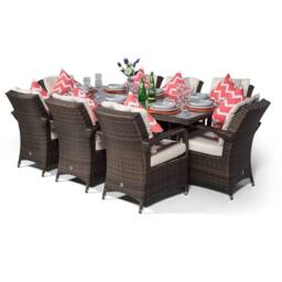 Thats Furniture Arizona Rectangular 8 Seater Rattan Patio Dining Set in Brown - thumbnail 5