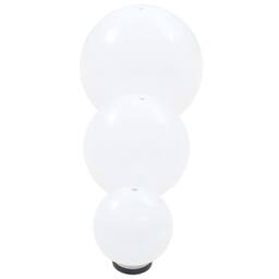 Berkfield Home LED Bowl Lamp Set 3 Pieces Spherical 20/30/40 cm PMMA in White - thumbnail 5