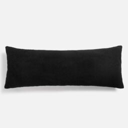 OHS Long Bolster Pillow Teddy Fleece Body Neck Pregnancy Support Cushion in Black - thumbnail 4