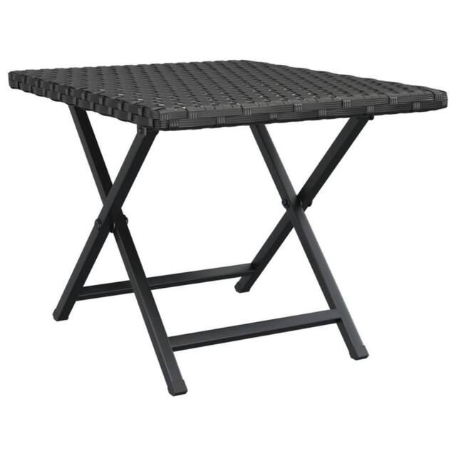 Berkfield Home Folding Table Black 45x35x32 cm Poly Rattan - Size: 45 x 35 x 32 cm - image 1