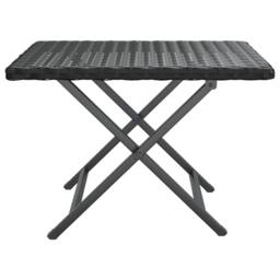 Berkfield Home Folding Table Black 45x35x32 cm Poly Rattan - Size: 45 x 35 x 32 cm - thumbnail 3