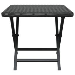 Berkfield Home Folding Table Black 45x35x32 cm Poly Rattan - Size: 45 x 35 x 32 cm - thumbnail 4