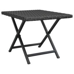 Berkfield Home Folding Table Black 45x35x32 cm Poly Rattan - Size: 45 x 35 x 32 cm - thumbnail 1