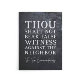"Artery8 Ten Commandments False Witness Bible Quote Canvas Wall Art Print in Grey - Size: W18"" x H24""" - thumbnail 1