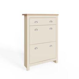 GFW Lancaster 2 Door 1 Drawer Shoe Cabinet in Cream - thumbnail 6