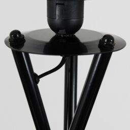 ValueLights Camden Black Metal Tripod Floor Lamp with Cream Drum Lamp Shade in Beige - thumbnail 4