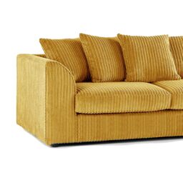 Furnishings For Less UK Luxor Jumbo Cord Fabric 3 Seater Sofa in Mustard - thumbnail 2
