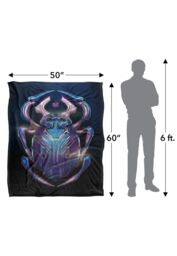 Blue Beetle (2023) Blanket, 152x127 cm Beetle Movie Logo Silky Touch Super Soft Throw Blanket in White - thumbnail 5