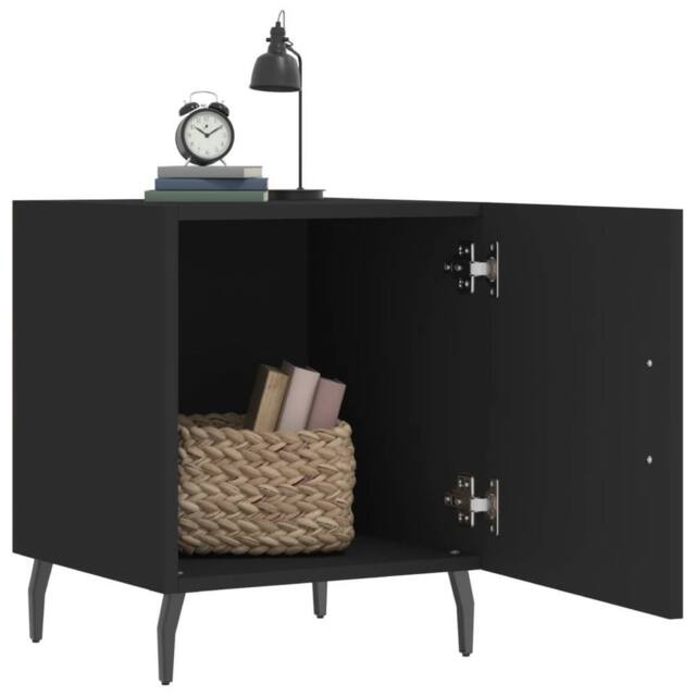Berkfield Home Modern Bedside Cabinets 2 pcs Black 40x40x50 cm Engineered Wood - Size: 40 x 40 x 50 cm - image 1
