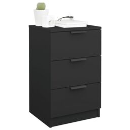 Berkfield Home Bedside Cabinets 2 pcs Black 40x36x65 cm - Size: 40 x 36 x 65 cm - thumbnail 4