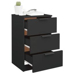 Berkfield Home Bedside Cabinets 2 pcs Black 40x36x65 cm - Size: 40 x 36 x 65 cm - thumbnail 5