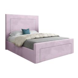 KDMD Lyminge Upholstered Pink Soft Velvet Designer Bed Frame - Size: Small Single - thumbnail 2