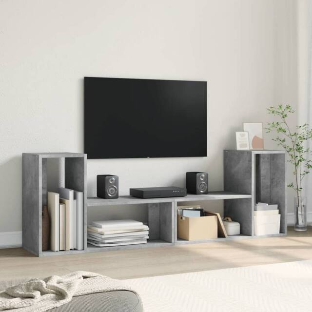 Berkfield Home TV Cabinets 2 pcs Concrete Grey 75x30x50 cm Engineered Wood - Size: 75 x 30 x 50 cm - image 1