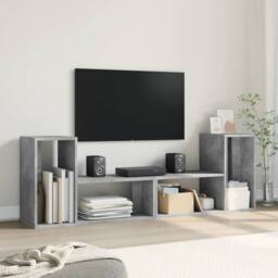Berkfield Home TV Cabinets 2 pcs Concrete Grey 75x30x50 cm Engineered Wood - Size: 75 x 30 x 50 cm - thumbnail 1